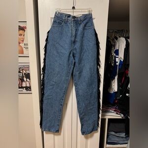 Vintage Cache High Rise Jeans with Black Fringe